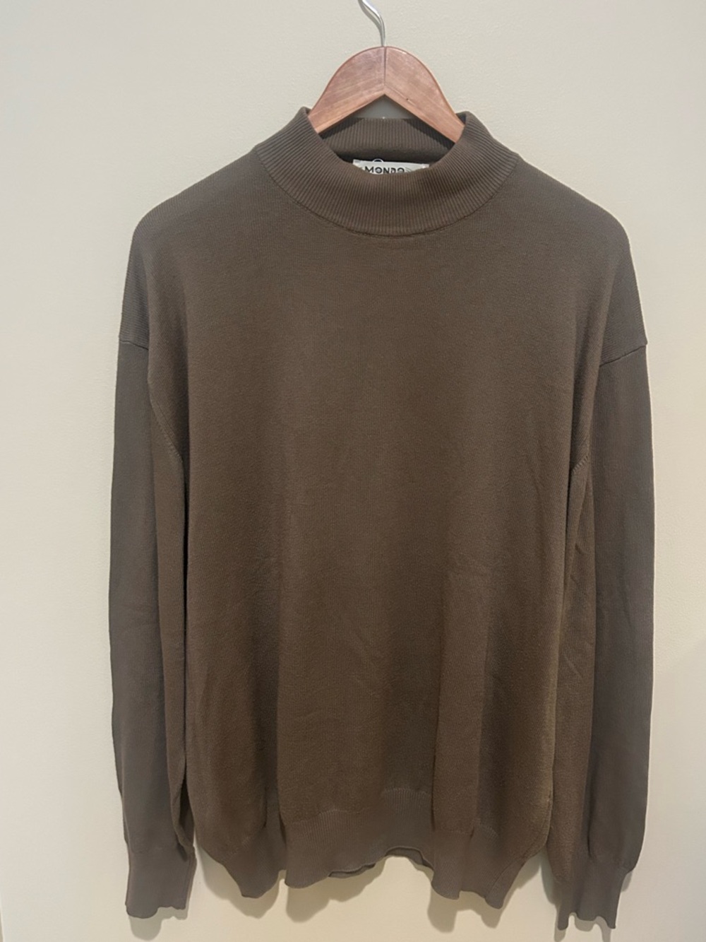 Vintage Mondo di Marco Men's Brown Mock Neck Sweater Size L 52 Made in Italy
